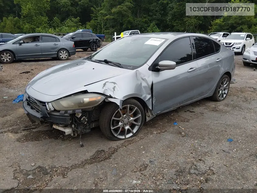 2015 Dodge Dart Sxt VIN: 1C3CDFBB4FD187770 Lot: 45586093