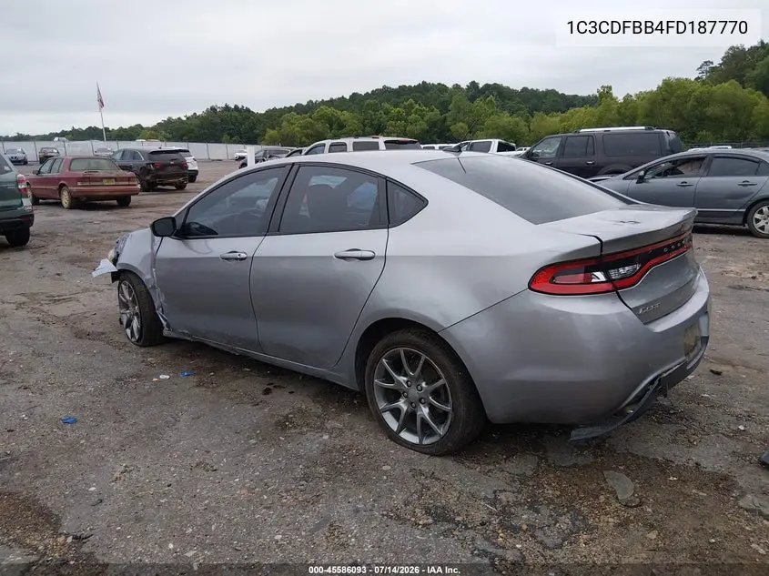 2015 Dodge Dart Sxt VIN: 1C3CDFBB4FD187770 Lot: 45586093
