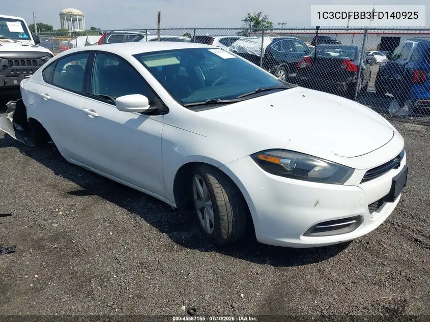 2015 Dodge Dart Sxt VIN: 1C3CDFBB3FD140925 Lot: 45587155