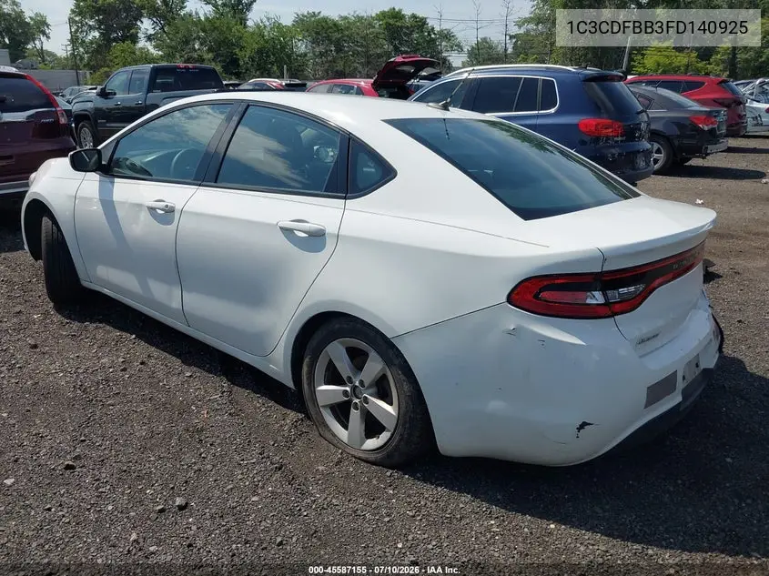 2015 Dodge Dart Sxt VIN: 1C3CDFBB3FD140925 Lot: 45587155