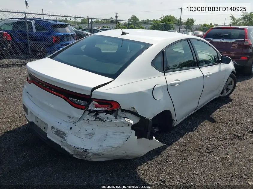 2015 Dodge Dart Sxt VIN: 1C3CDFBB3FD140925 Lot: 45587155
