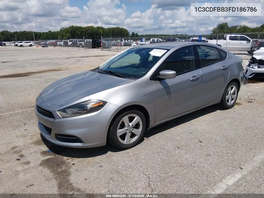 2015 Dodge Dart Sxt VIN: 1C3CDFBB3FD186786 Lot: 45603203