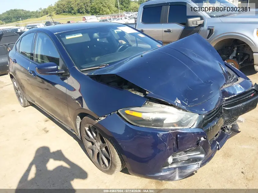 2015 Dodge Dart Sxt VIN: 1C3CDFBB0FD302381 Lot: 45607004