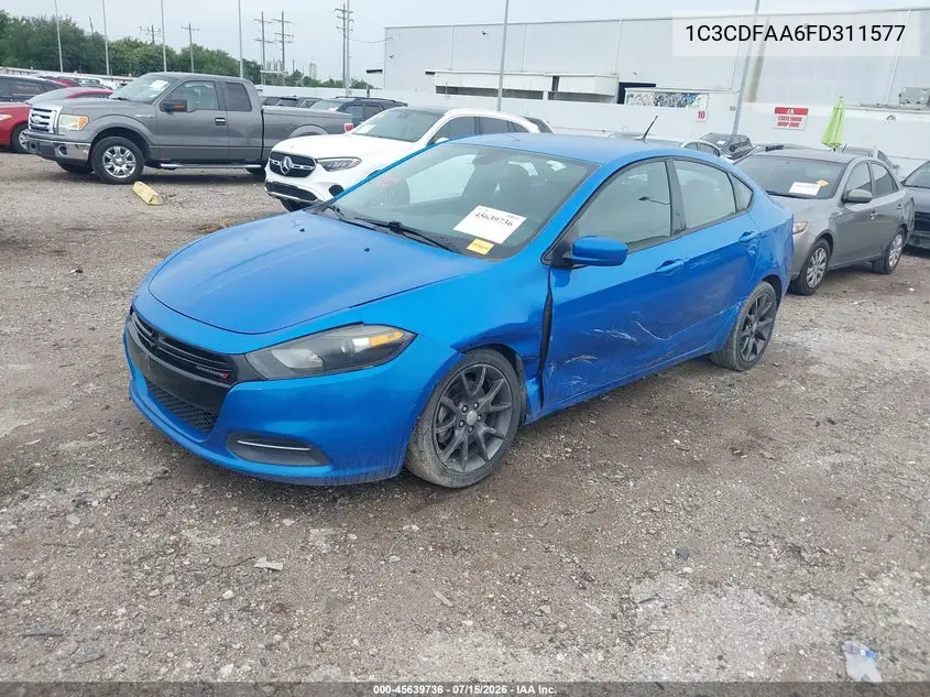 2015 Dodge Dart Se VIN: 1C3CDFAA6FD311577 Lot: 45639736