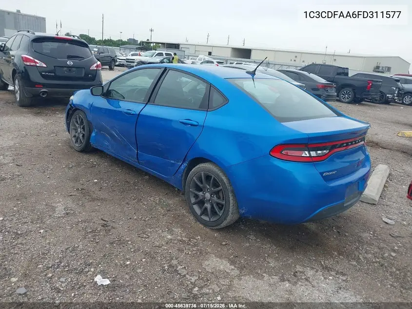 2015 Dodge Dart Se VIN: 1C3CDFAA6FD311577 Lot: 45639736