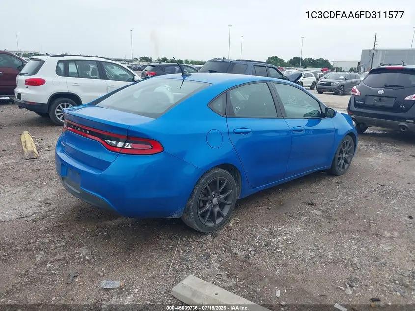 2015 Dodge Dart Se VIN: 1C3CDFAA6FD311577 Lot: 45639736