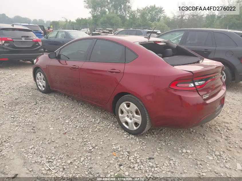 2015 Dodge Dart Se VIN: 1C3CDFAA4FD276022 Lot: 45641469