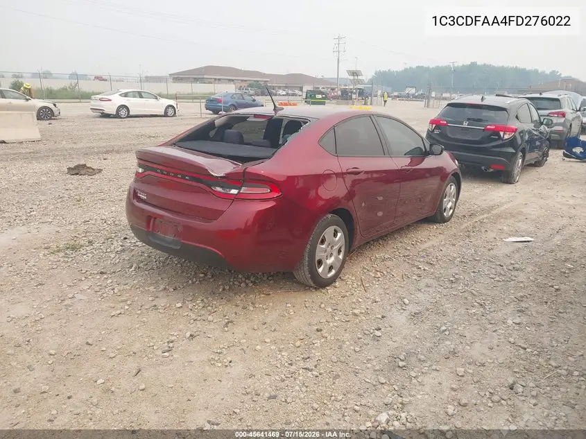 2015 Dodge Dart Se VIN: 1C3CDFAA4FD276022 Lot: 45641469