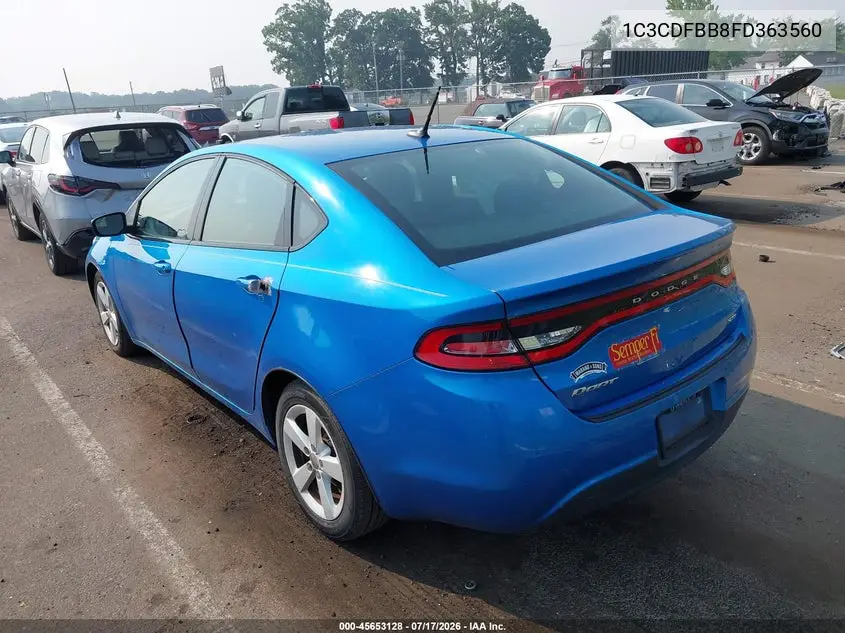2015 Dodge Dart Sxt VIN: 1C3CDFBB8FD363560 Lot: 45653128