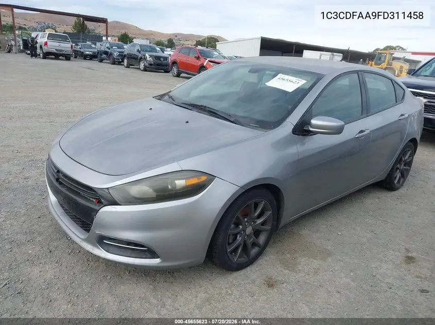 2015 Dodge Dart Se VIN: 1C3CDFAA9FD311458 Lot: 45655623