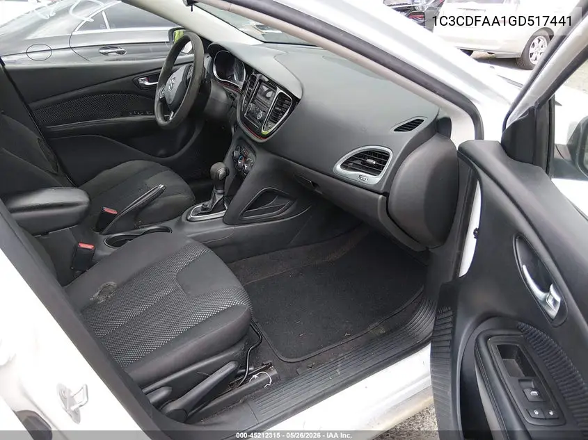2016 Dodge Dart Se VIN: 1C3CDFAA1GD517441 Lot: 45212315