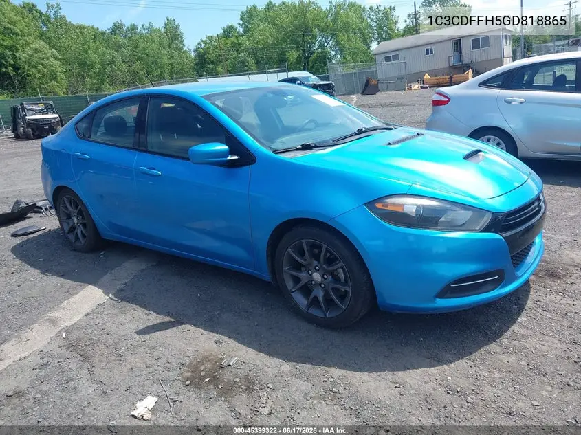2016 Dodge Dart Turdo VIN: 1C3CDFFH5GD818865 Lot: 45399322