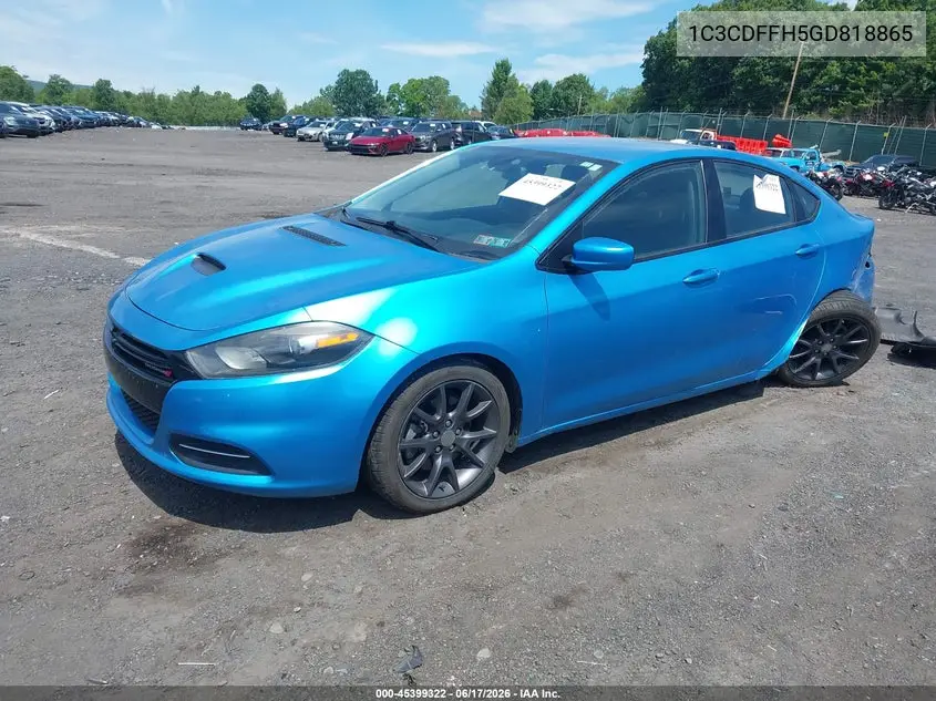 2016 Dodge Dart Turdo VIN: 1C3CDFFH5GD818865 Lot: 45399322