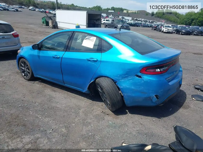 2016 Dodge Dart Turdo VIN: 1C3CDFFH5GD818865 Lot: 45399322