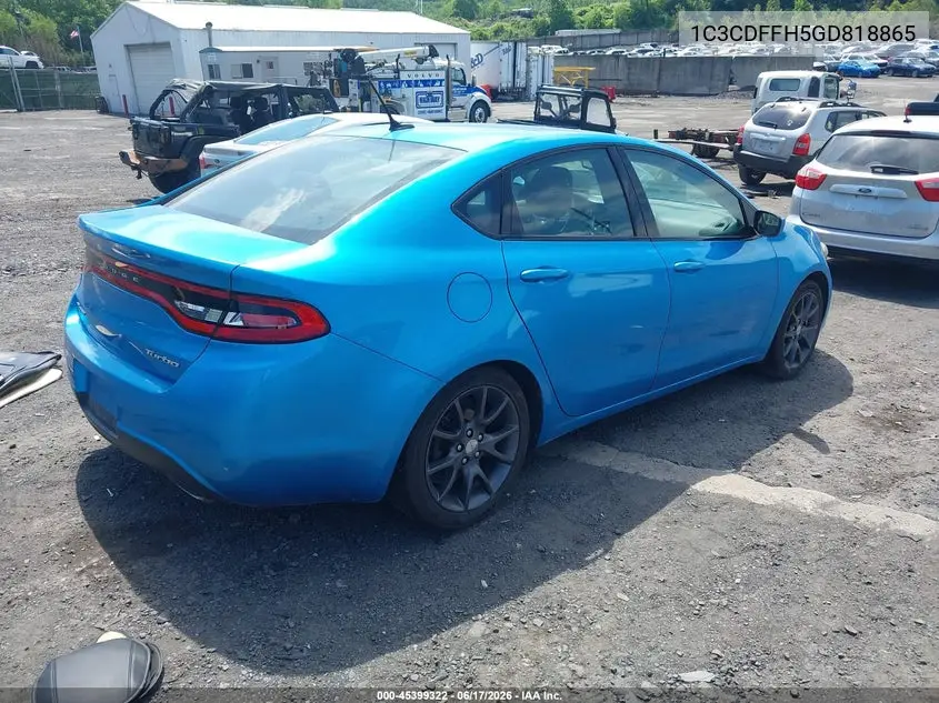 2016 Dodge Dart Turdo VIN: 1C3CDFFH5GD818865 Lot: 45399322