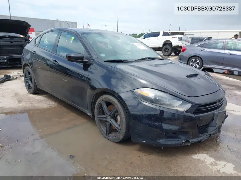 2016 Dodge Dart Sxt VIN: 1C3CDFBBXGD728337 Lot: 45407491