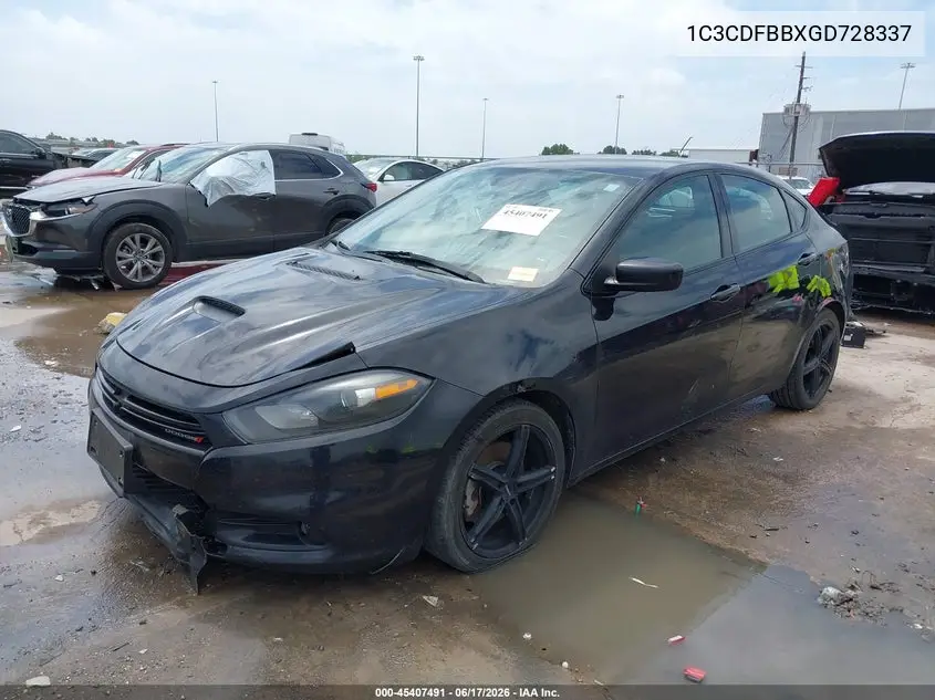 2016 Dodge Dart Sxt VIN: 1C3CDFBBXGD728337 Lot: 45407491