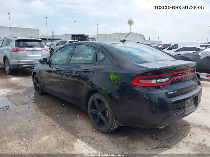 2016 Dodge Dart Sxt VIN: 1C3CDFBBXGD728337 Lot: 45407491