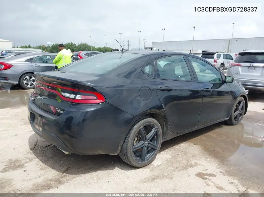 2016 Dodge Dart Sxt VIN: 1C3CDFBBXGD728337 Lot: 45407491