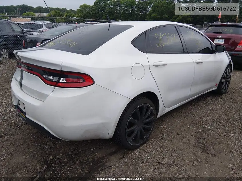 2016 Dodge Dart Sxt VIN: 1C3CDFBB5GD516722 Lot: 45420344