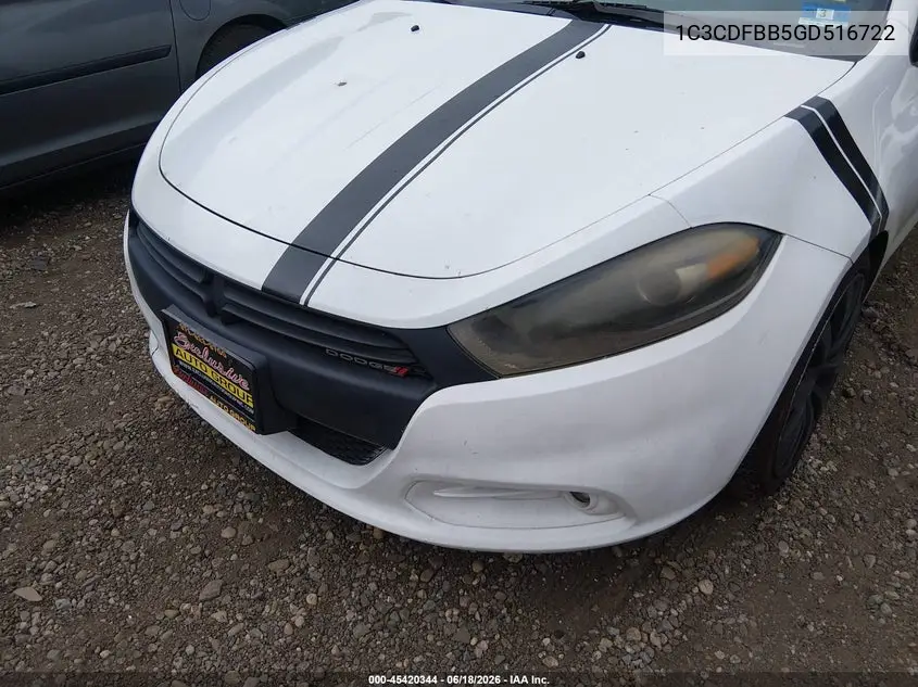 2016 Dodge Dart Sxt VIN: 1C3CDFBB5GD516722 Lot: 45420344