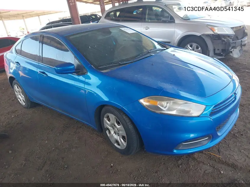 2016 Dodge Dart Se VIN: 1C3CDFAA4GD541345 Lot: 45427676