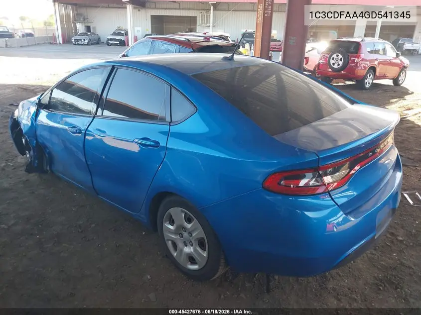 2016 Dodge Dart Se VIN: 1C3CDFAA4GD541345 Lot: 45427676