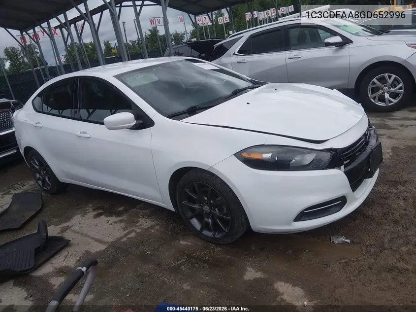 2016 Dodge Dart Se VIN: 1C3CDFAA8GD652996 Lot: 45440175
