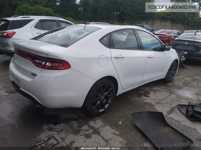 2016 Dodge Dart Se VIN: 1C3CDFAA8GD652996 Lot: 45440175