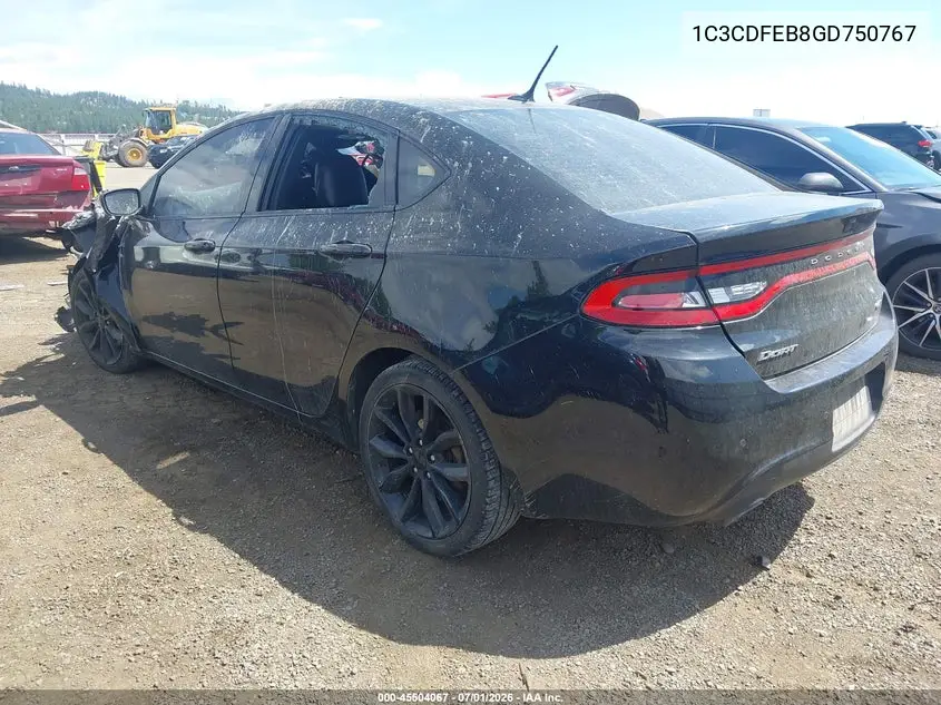 2016 Dodge Dart Gt VIN: 1C3CDFEB8GD750767 Lot: 45504067