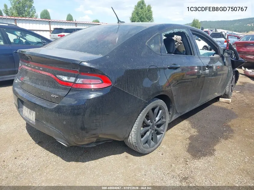 2016 Dodge Dart Gt VIN: 1C3CDFEB8GD750767 Lot: 45504067