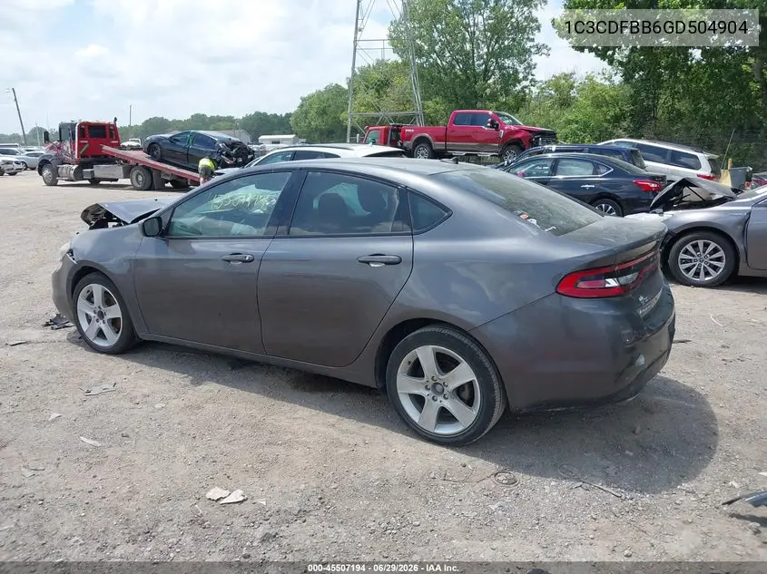 2016 Dodge Dart Sxt VIN: 1C3CDFBB6GD504904 Lot: 45507194