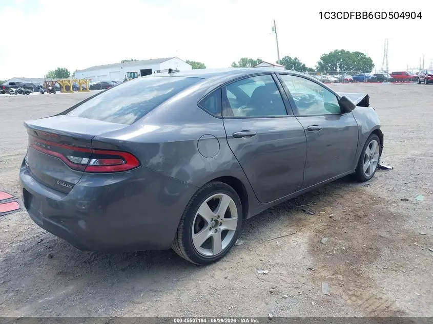 2016 Dodge Dart Sxt VIN: 1C3CDFBB6GD504904 Lot: 45507194