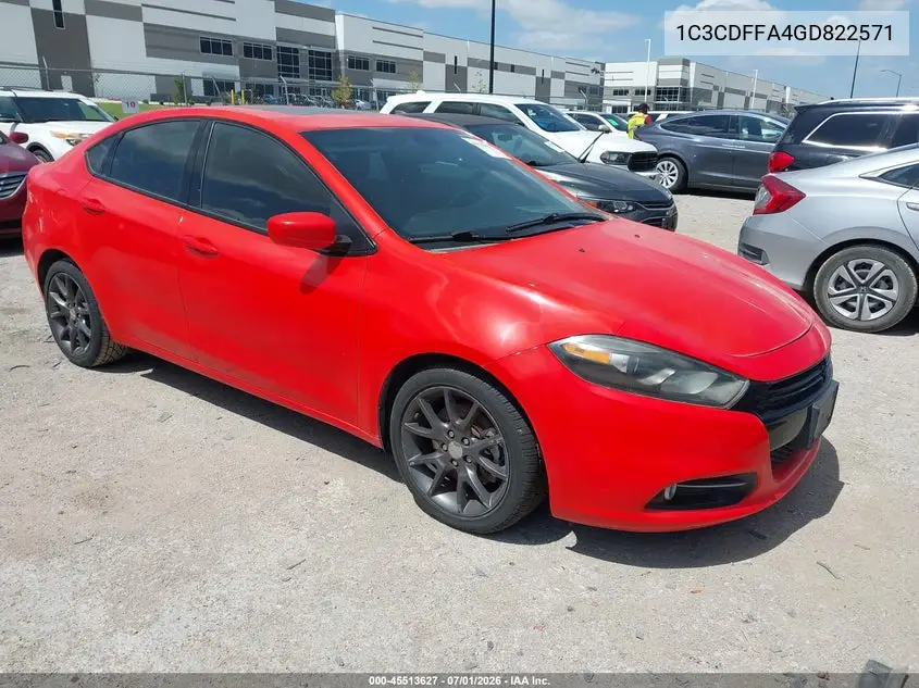2016 Dodge Dart Sxt Sport Rallye VIN: 1C3CDFFA4GD822571 Lot: 45513627