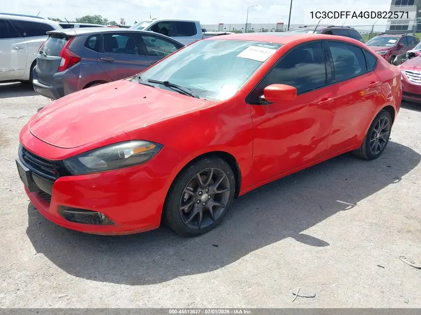 2016 Dodge Dart Sxt Sport Rallye VIN: 1C3CDFFA4GD822571 Lot: 45513627