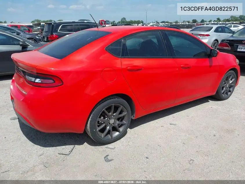 2016 Dodge Dart Sxt Sport Rallye VIN: 1C3CDFFA4GD822571 Lot: 45513627
