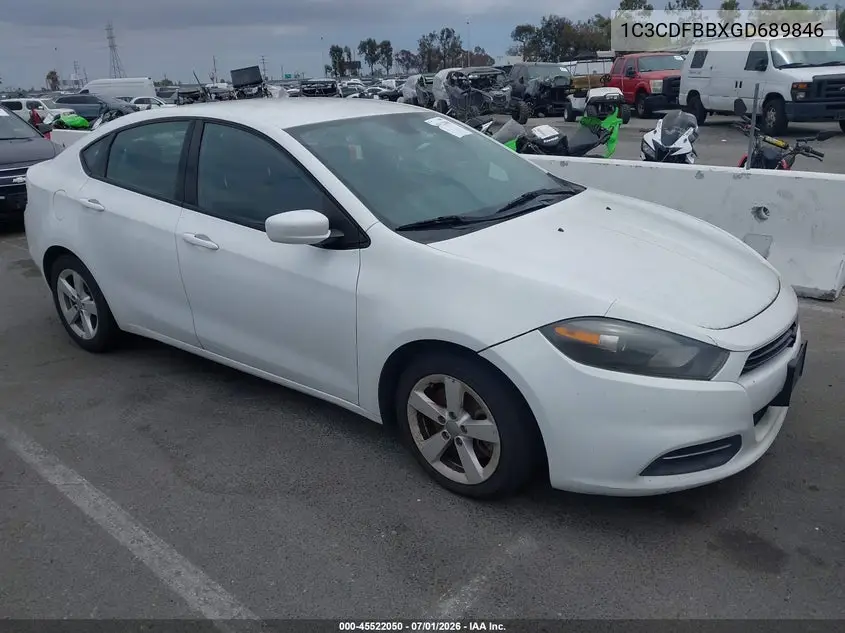 2016 Dodge Dart Sxt VIN: 1C3CDFBBXGD689846 Lot: 45522050
