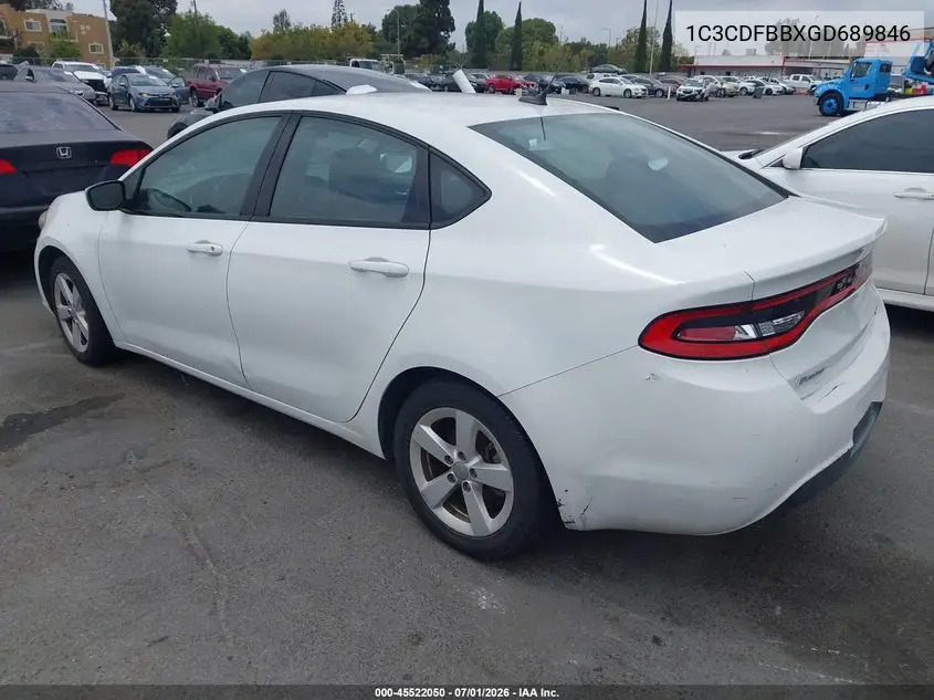 2016 Dodge Dart Sxt VIN: 1C3CDFBBXGD689846 Lot: 45522050