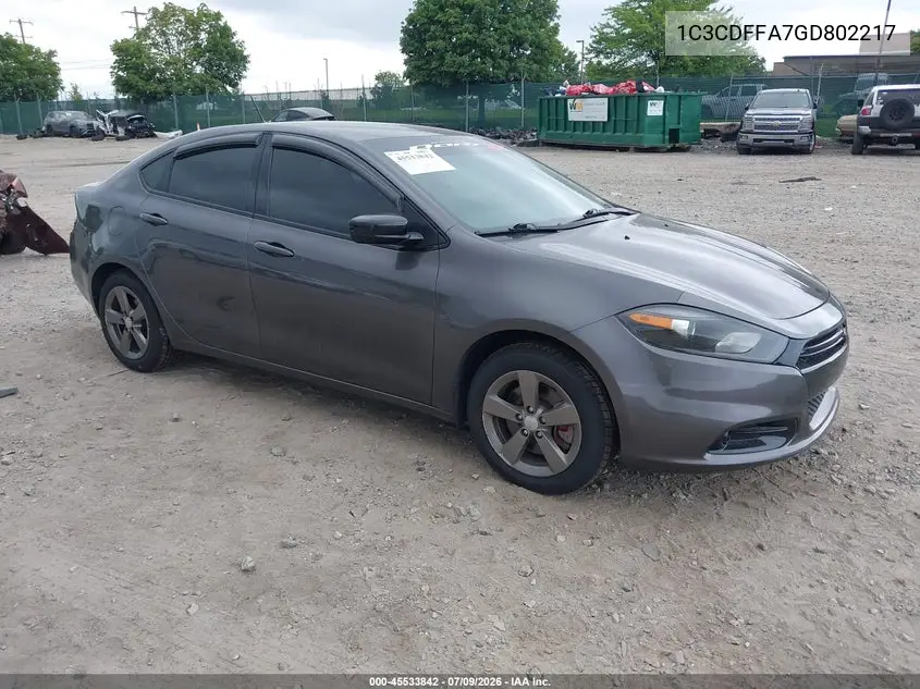 2016 Dodge Dart Sxt Sport Blacktop VIN: 1C3CDFFA7GD802217 Lot: 45533842