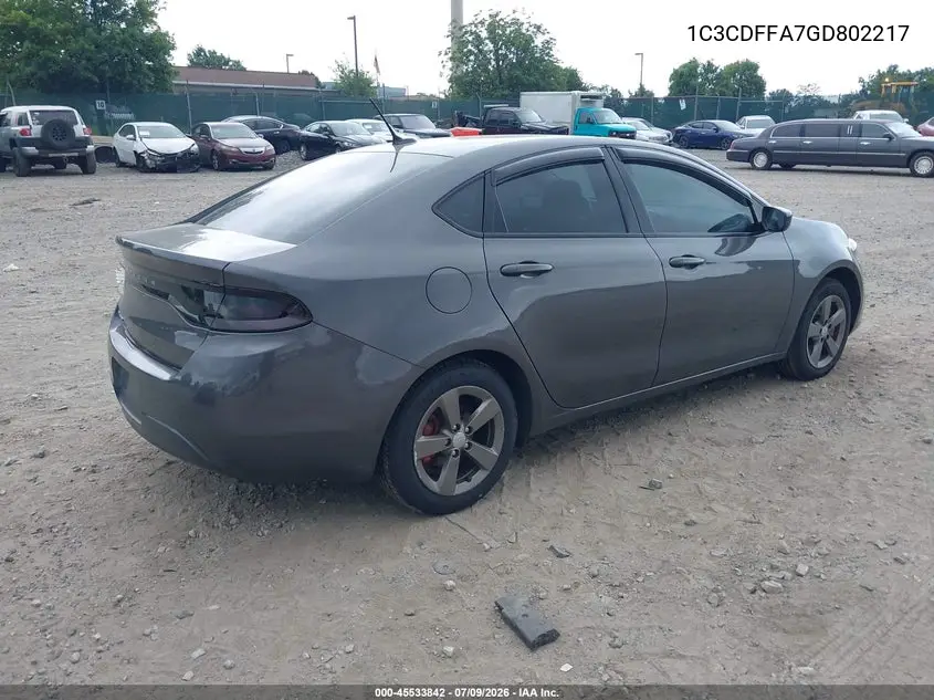 2016 Dodge Dart Sxt Sport Blacktop VIN: 1C3CDFFA7GD802217 Lot: 45533842