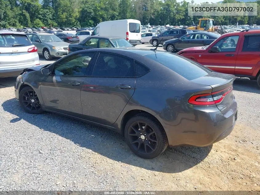 2016 Dodge Dart Sxt Sport Rallye VIN: 1C3CDFFA3GD797002 Lot: 45535385