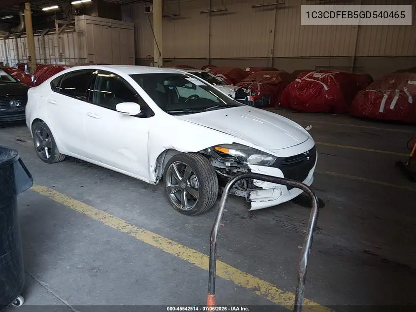 2016 Dodge Dart Gt VIN: 1C3CDFEB5GD540465 Lot: 45542514