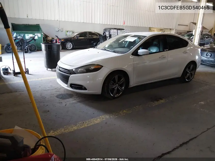 2016 Dodge Dart Gt VIN: 1C3CDFEB5GD540465 Lot: 45542514