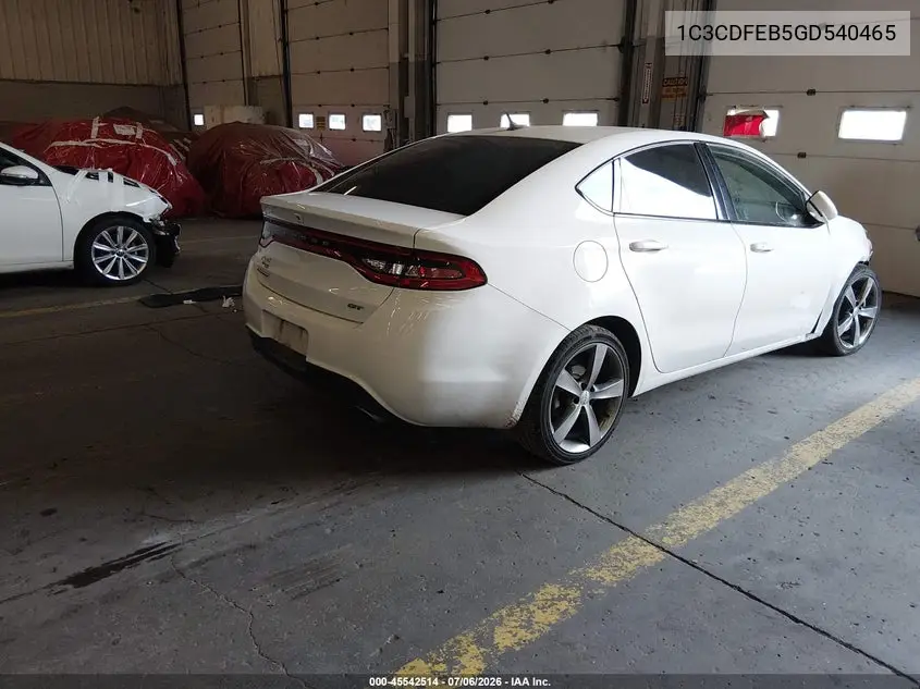 2016 Dodge Dart Gt VIN: 1C3CDFEB5GD540465 Lot: 45542514