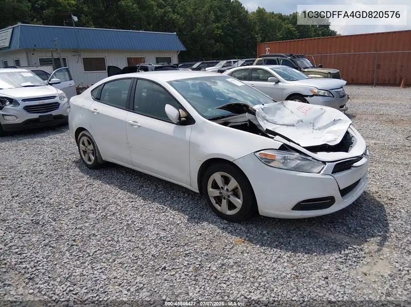 2016 Dodge Dart Sxt Sport VIN: 1C3CDFFA4GD820576 Lot: 45546477