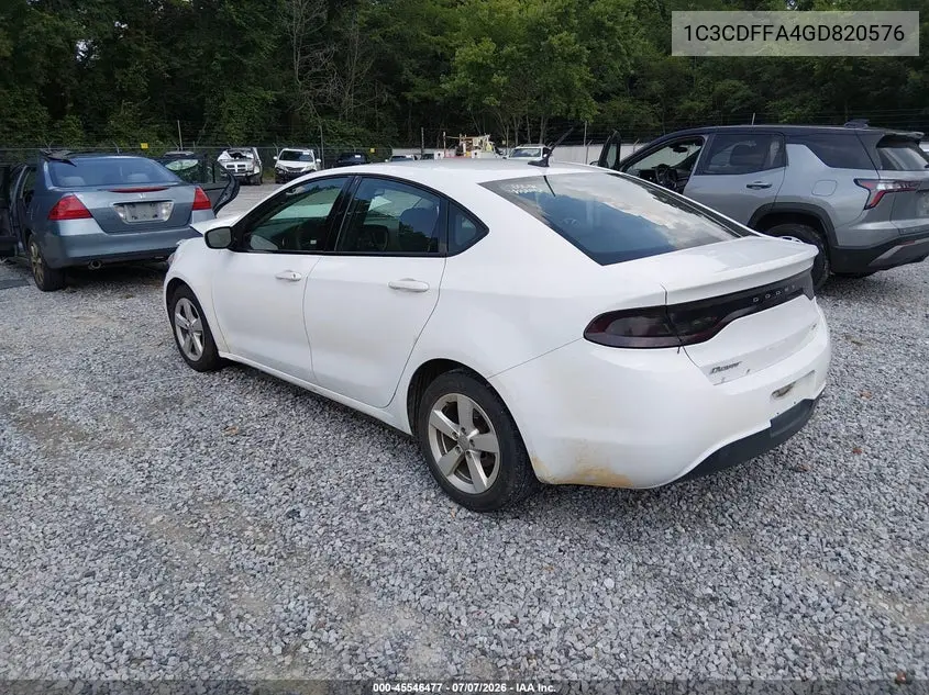 2016 Dodge Dart Sxt Sport VIN: 1C3CDFFA4GD820576 Lot: 45546477