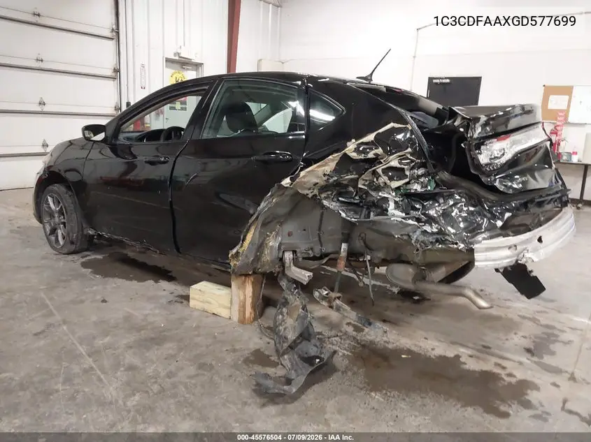 2016 Dodge Dart Se VIN: 1C3CDFAAXGD577699 Lot: 45576504