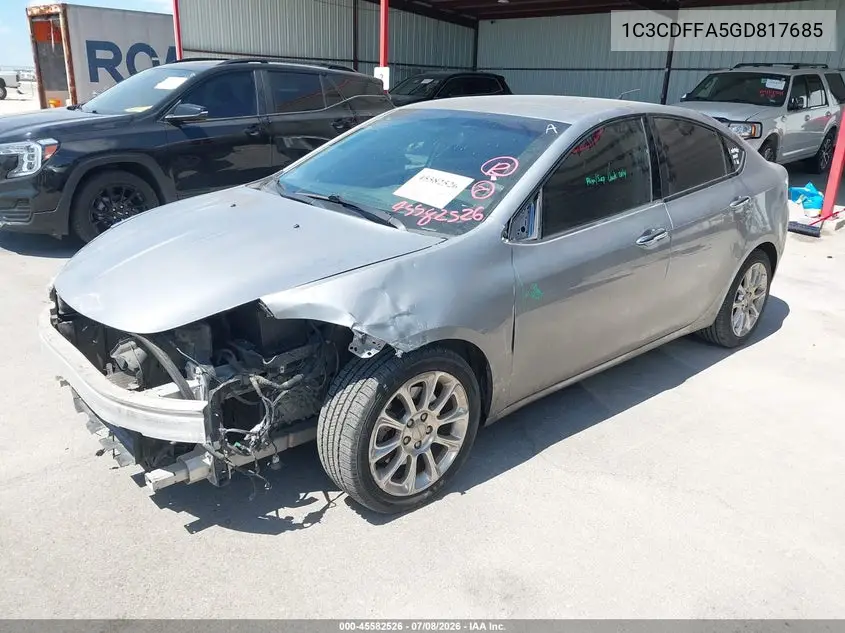 2016 Dodge Dart Sxt Sport VIN: 1C3CDFFA5GD817685 Lot: 45582526