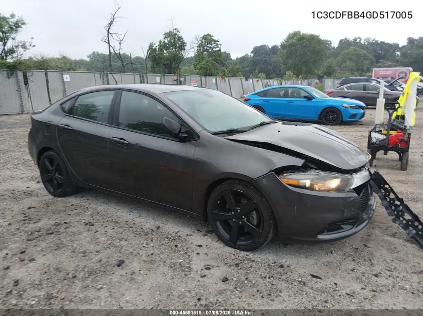 2016 Dodge Dart Sxt VIN: 1C3CDFBB4GD517005 Lot: 45591515