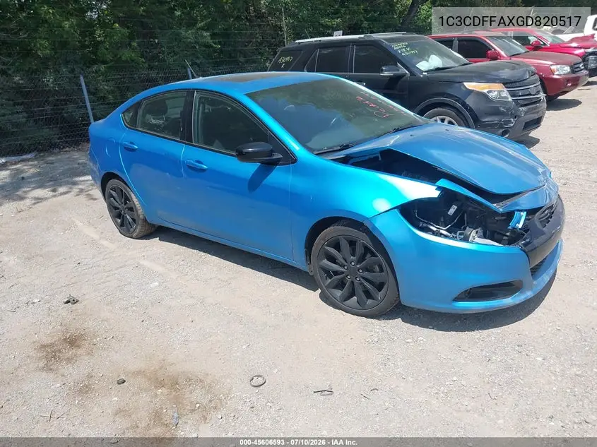 2016 Dodge Dart Sxt Sport Blacktop VIN: 1C3CDFFAXGD820517 Lot: 45606593